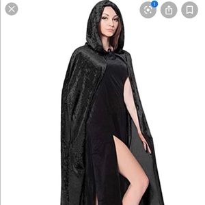 Halloween Black Velvet Hood